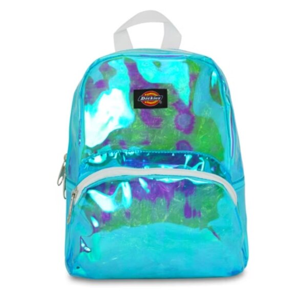 BNWT Dickies Clear Iridescent Blue Mini Backpack